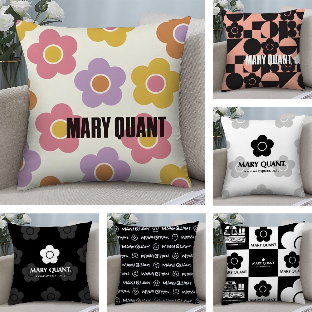 MMary QQuant Brand Cushion Cover Plush Fabric Soft DoubleSided Printed Sofa Warm Winter Home Child Gift Pillow Case