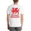 Футболка WREXHAM AFC Красная с принтом на спине "У НАС ЕСТЬ ДРАКОНЫ" Логотип Футболка Мягкая XS-5XL Унисекс