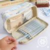 Large Capacity Stationery Bag Multi-layers Pen Pencil Case Kawaii Pencil Bag  Kids