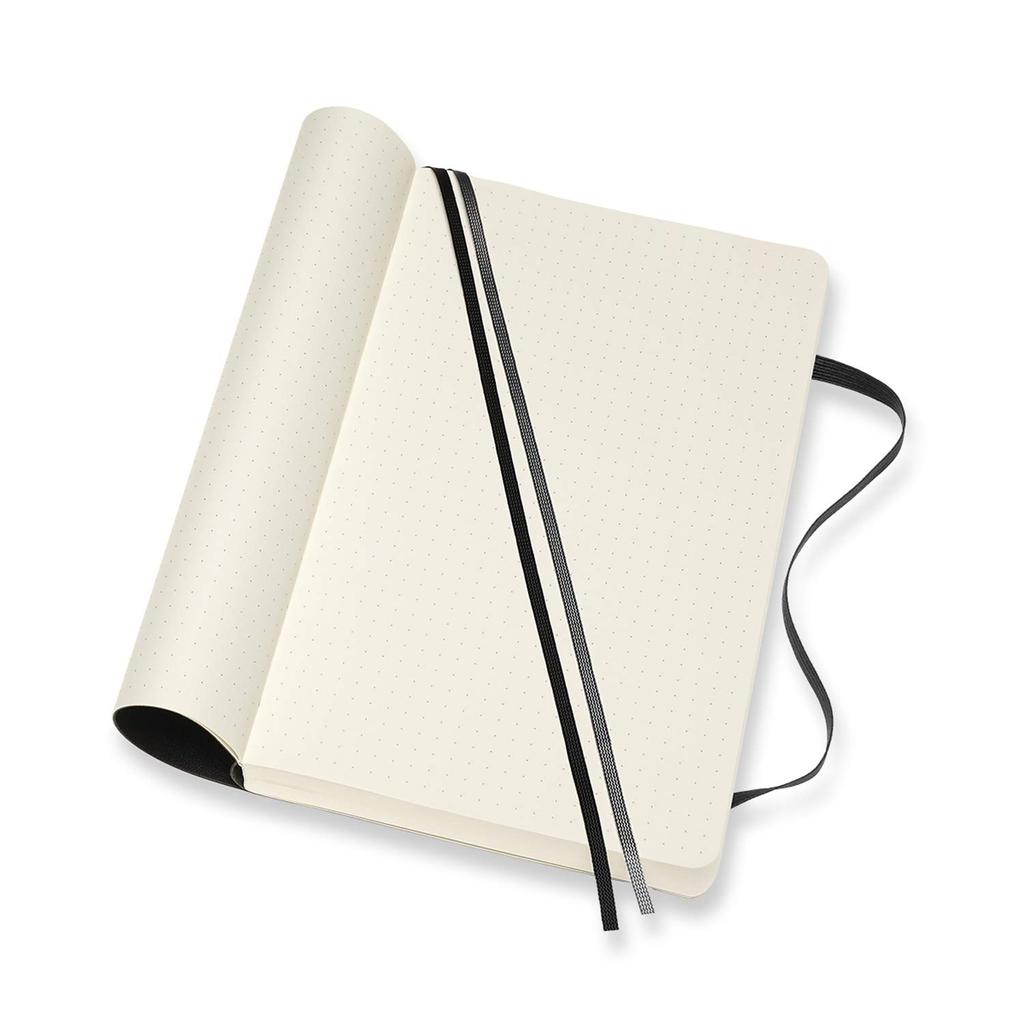 Moleskine Classic Expanded Notebook (400 Pages), Soft Cover, Dot Grid, Large Size (13cm X 21cm), Black, QP619EXP