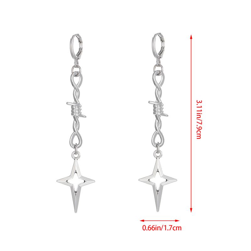 Готические Панк Серьги с Шипами для Женщин Хип-Хоп Простые Серьги с Колючей Звездой с Полым Дизайном Y2K Ювелирный Подарок