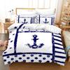 3D Anchor Bedding Set Luxury Quilt and Pillow Case 2/3pcs AU180 * 210 Single/Double Bed Holiday Gift Soft Home Textile
