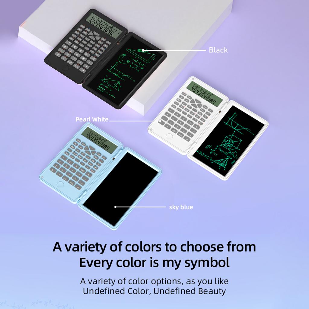 Scientific Calculator with Erasable Writing Board 240 Functions 2 Line LCD Display Foldable