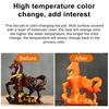Horse Tea Pet Sculpture Resin Color-Changing Horse Ornament High Temperatures Money Symbol Base Home Decor for Tea Ceremony Wealth Display