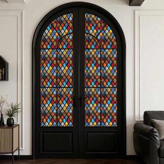 Yousheng Винтажная наклейка из витражного стекла Съемная Водонепроницаемая Статическая наклейка на окно Дом Офис Комната Церковь Декоративная Конфиденциальная Оконная пленка