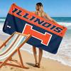 Illinois Fighting Illini Print Beach Towel, Large Soft Quick Dry Towel for Beach Camping Swimming