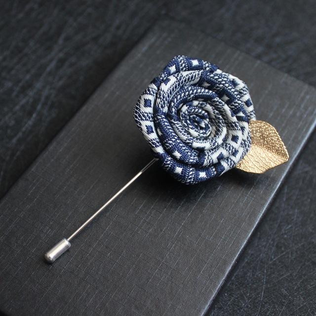 Remiel I Needle Long Upscale Brooches And Pins For Men S Suit Shirt Ribbon Rose Brooch Korean Girls Corsage Pocket Towel Collar