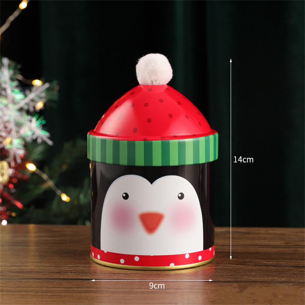 Creative Christmas Candy Storage Box Tin Metal Sealed Jar Packing Boxes Tinplate Cookie Candy Storage Christmas Party Supplies