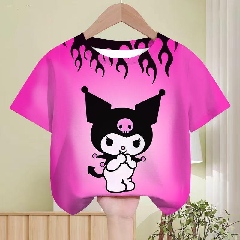 Sanrio Kulomi Children's T-shirt My melody cartoon cute print versatile summer breathable short sleeve top wholesale