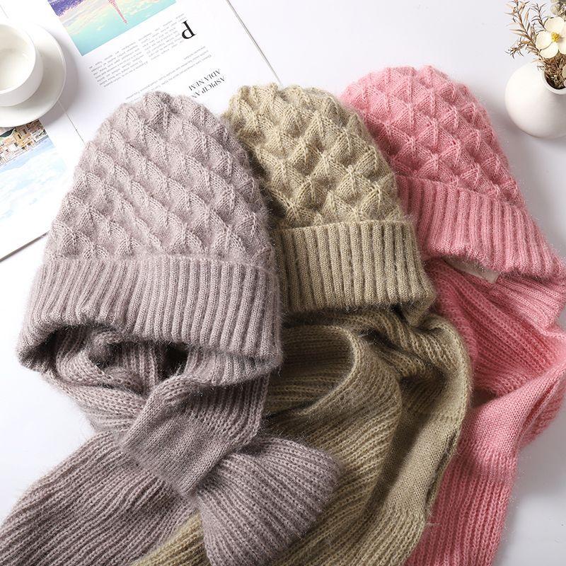 Новая шапка с утолщенной осенне-зимней шапкой, вязаная из пряжи, женская теплая сетка, красная шапка с противохолодной беличьей нитью