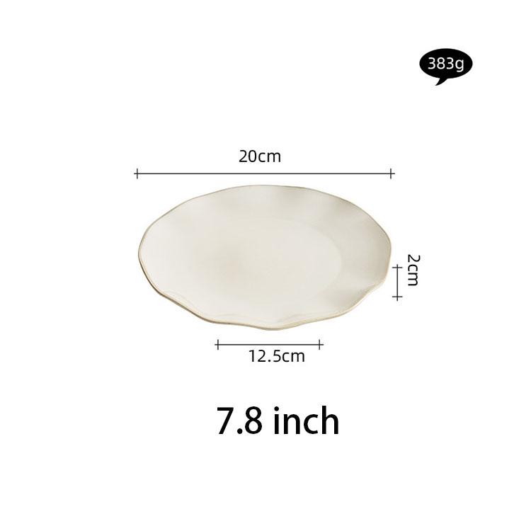 Ceramic Straw Hat Dish Dinner Plates Restaurant Hotel Unique Irregular White Diner Plates Porcelain Dish