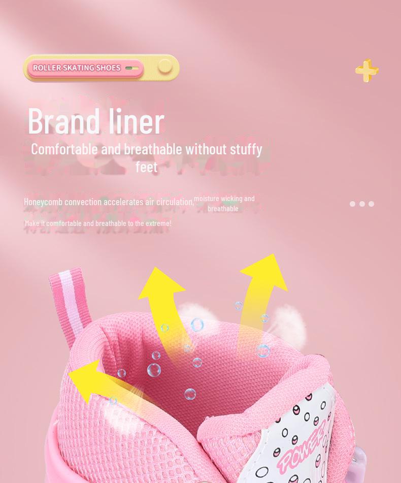 Регулируемые детские роликовые коньки - полный комплект, цветной