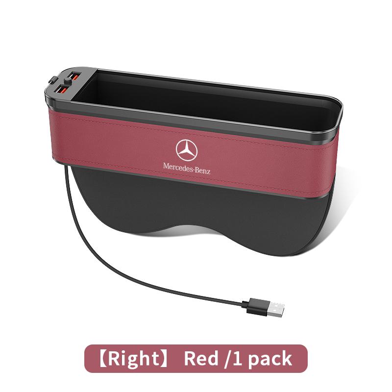 GLC GLB For Mercedes-Benz A B C E V R-Class A45 C43 CLA GLA GLB GLC SLK SL Car Seat Gap Organizer USB Charging Multifunction St