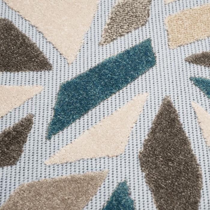 DEHORS-DEDANS - Tapis motifs Cubisme pour intérieur et extérieur jardin et terrasse 120 x 170 cm Bleu/Gris