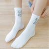Женские белые носки из хлопка, милые, забавные, носки в стиле аниме, дизайнерские носки в стиле Харадзюку, рождественские, семейные