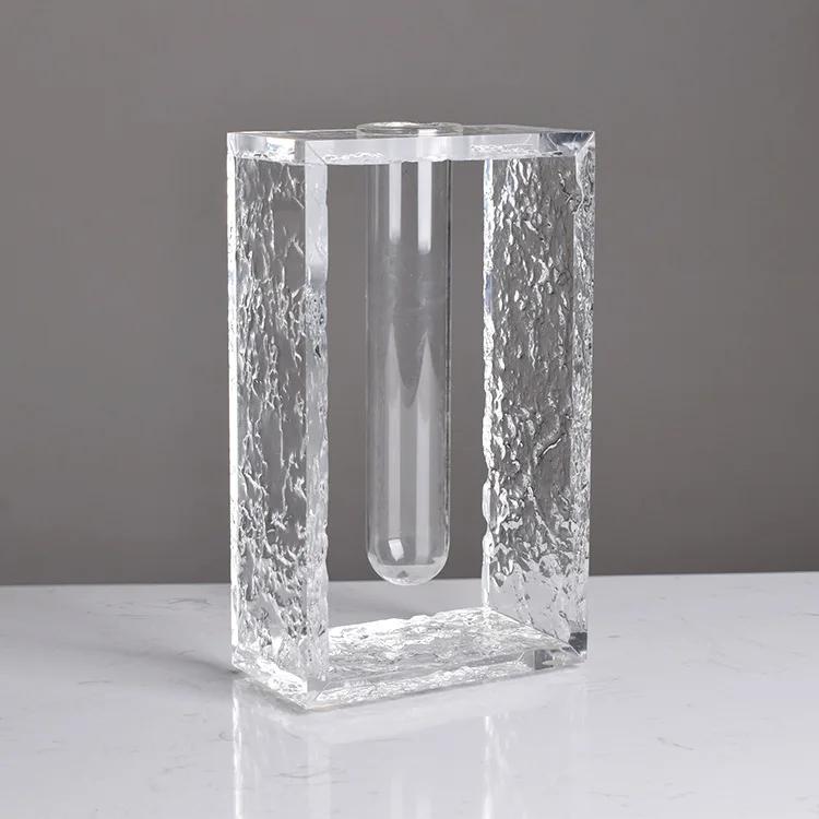 Простая современная акриловая прозрачная ваза для гостиной, офиса, цветочная композиция, гидропонная ваза, поделки, украшения, подарки