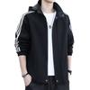 Trendy Men's Stand-up Collar Simple Spring and Autumn New Casual Sports Hooded Sports Jacket