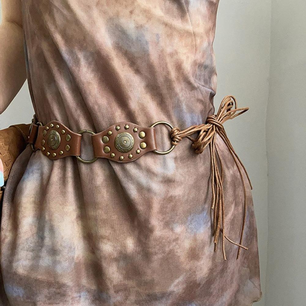 Винтажный пояс с заклепками, пояс в готическом стиле, стимпанк, пояс в стиле ретро, ​​женский пояс