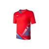 Футболка Li Ning Badminton Series с цветными блоками, дышащая, спортивная, с коротким рукавом, унисекс, цвет «красный киноварь» AAYU129-3