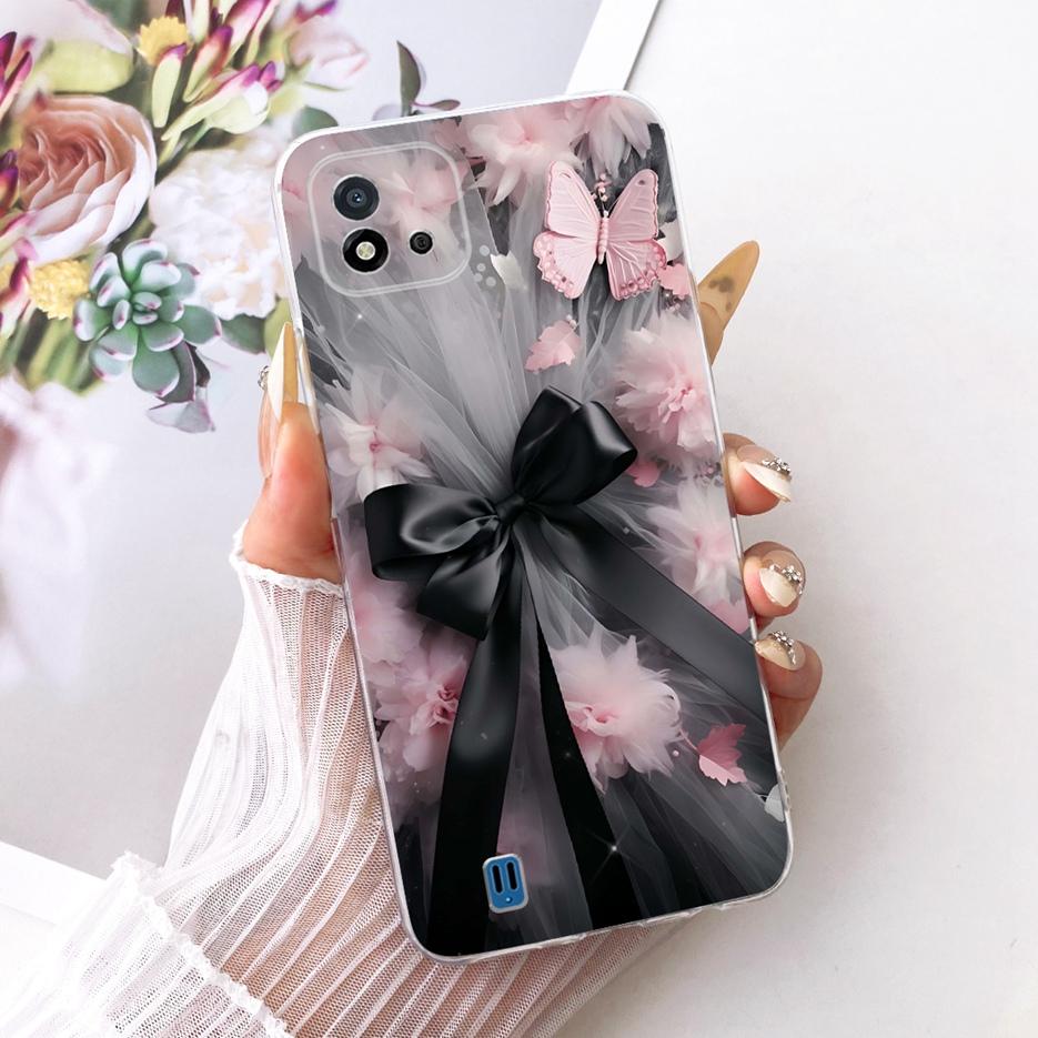 Чехол для Realme C11 2021 RMX3231 Цветы Расписной Чехол Мягкий Силиконовый Чехол для Телефона Для Realme C20 C 11 RealmeC11 2021 Сумки
