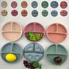 Silicone Tableware Children's Dinner Plate Divided Dinner Plate Auxiliary Training Tableware Set Snack Bowl