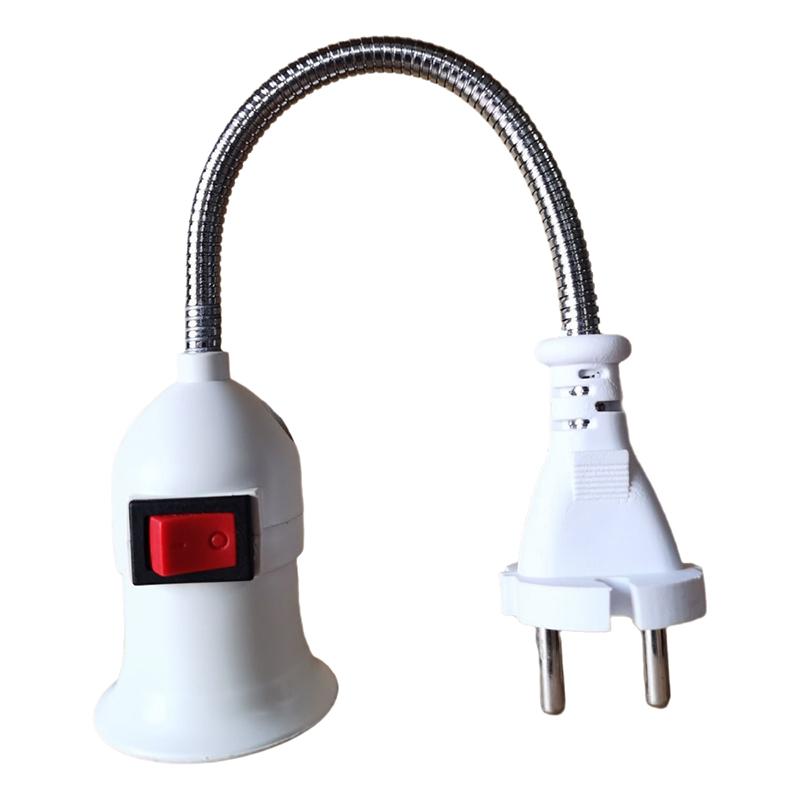 1 шт., европейская/британская вилка, светодиодная настольная лампа, шланг, рычаг управления, E27, прямая вилка, поворотная головка, патрон лампы E27 с выключателем