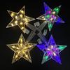 Christmas Glowing Tree Topper Five-pointed Star Transparent LED Shining Lamp Xmas Colorful TopStar Ornaments Navidad Decorations