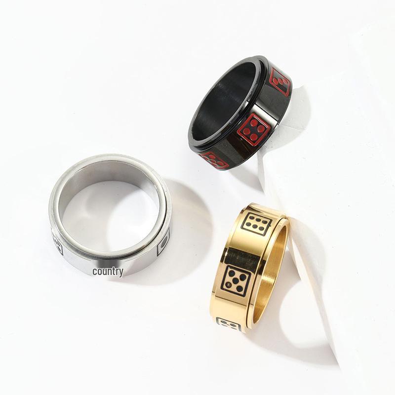 Европейское и американское титановое стальное вращающееся кольцо-антистресс с кубиками