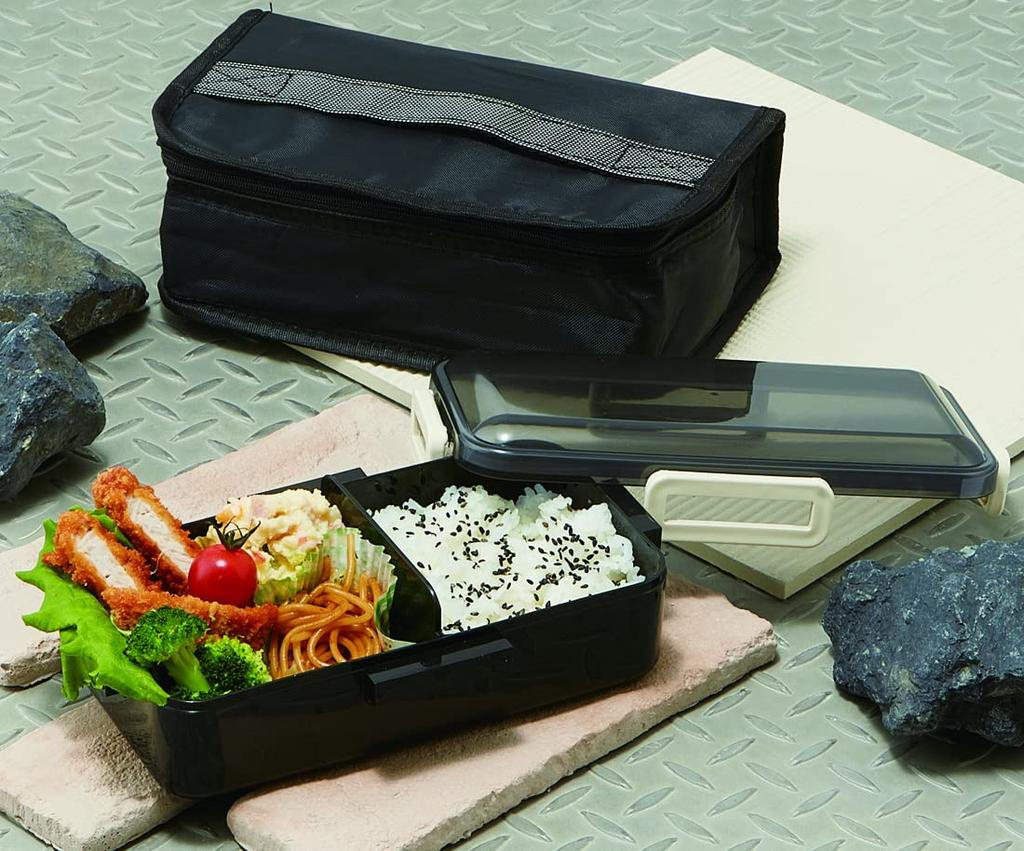 Skater Antibacterial Lunch Box with 830ml Includes Cooler Made In Japan Soft-Serving Dome-Shaped Lid, Capacity, Bag, Black, (KCPFLB8AG-A)