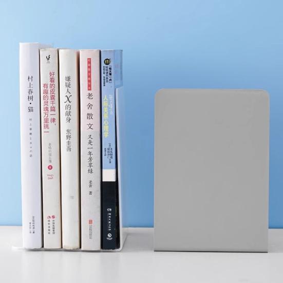 2 шт. металлические подставки для книг, однотонная прочная металлическая конструкция, противоскользящая накладка, дизайн, настольная подставка для книг, металлическая книжная полка
