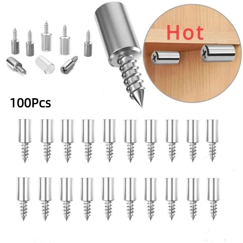 100Pcs Anti-Slip Rubber Sleeve Laminate Support Screw Multifunction Integrated Screw Set Shelves