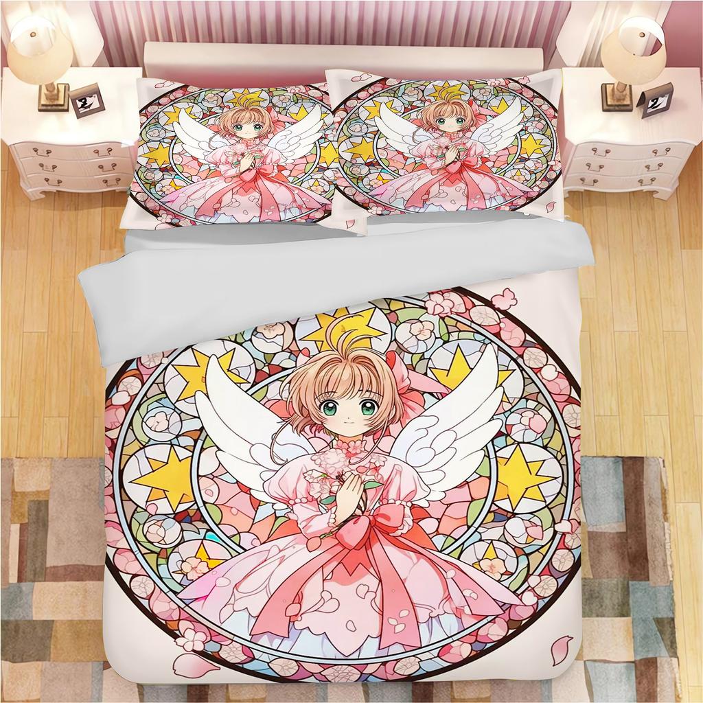 Аниме Наволочки с принтом Cardcaptor Sakura для взрослых и детей Пододеяльник Одеяло Домашняя мода Мальчики Девочки 3D Постельное белье