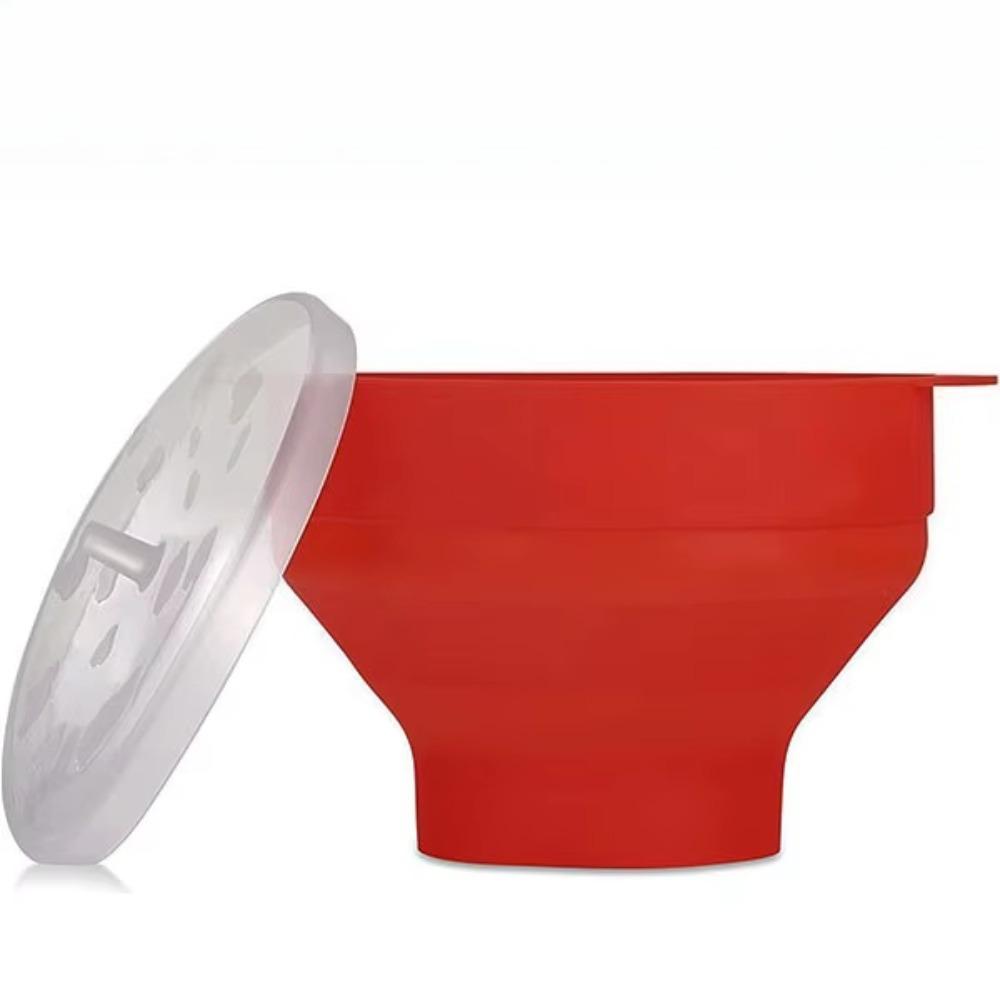 1 шт. Силиконовый микроволновый DIY попкорн мейкер складная чаша с крышкой для дома, семьи, кино, фруктовое блюдо, кухонные простые инструменты