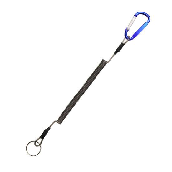 Страховочный шнур с карабином, многофункциональный, для активного отдыха, лодочный, рыболовный, с зажимом, ремешок, сверхпрочный, выдвижной, спиральный трос