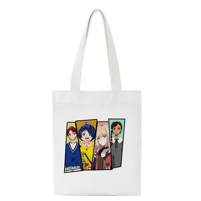 Kawaii сумка для покупок Wonder Egg Priority Ai Ohto с принтом аниме белая сумка-тоут женская сумка на плечо в стиле Харадзюку Холщовая сумка