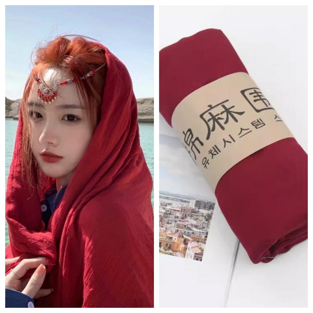 Wasteland Desert Travel Cotton-Linen Scarf: Women's Silk Sunscreen Shawl & Headscarf