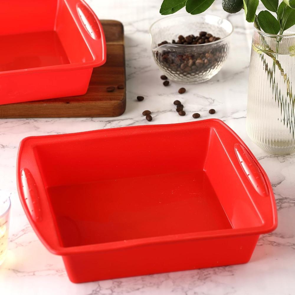 2PCS Heat Resistant Cake Baking Pan Flexible Dessert Baking Mold Multifunctional Bread Mold Oven