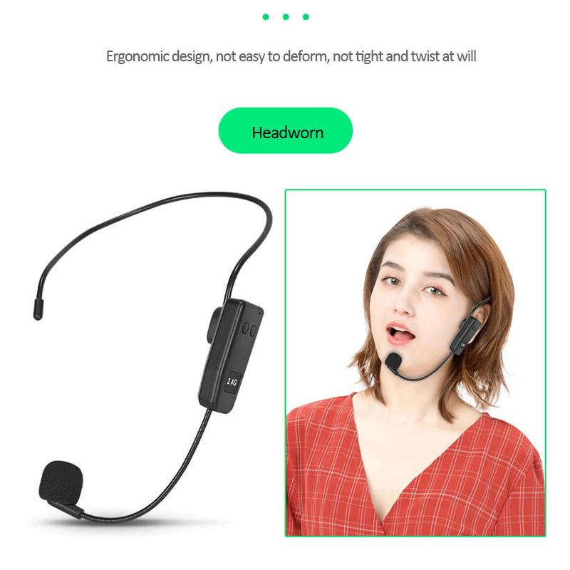 2.4G Wireless Professional Neckband Headset Microphone One For Two UHF Wireless Headset Business Laptop Conference Microphone