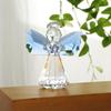 Хрустальная фигурка ангела-хранителя, коллекционный пресс-папье, стеклянный ангел с голубыми крыльями, статуэтка-украшение, свадебный подарок