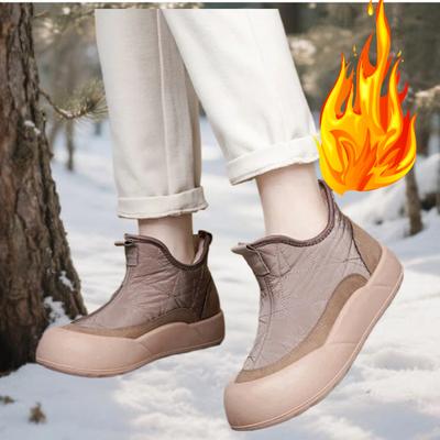 Модная обувь из хлопка на толстой подошве Зимние новые толстые сноубутсы Повседневные универсальные Нескользящие Водонепроницаемые хлопковые ботинки