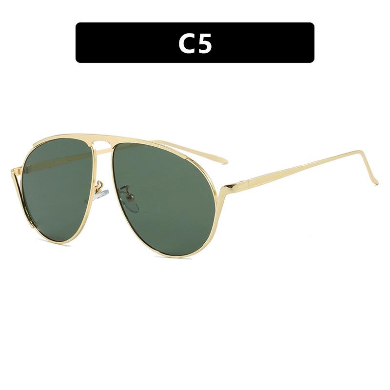 Oversized Pilot Oval Punk Sunglasses Women  Luxury Brand Vintage Metal Frame Sun Glasses For Ladies Outdoor Eyewear Uv400