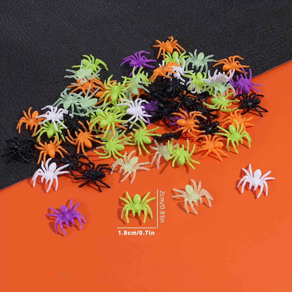 100 шт./50 шт. Пластиковые украшения-пауки на Хэллоуин Идеально подходят для создания жуткой атмосферы Рождественские и Хэллоуинские украшения