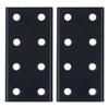 2Pcs 8 Hole Joint Board Aluminum Alloy Rectangle Joining Plate for Table Bed Black