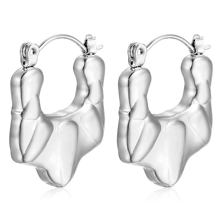 Нестандартные серьги из нержавеющей стали, простые женские трендовые серьги с покрытием из 18-каратного золота, легкие, роскошные, премиум-серьги