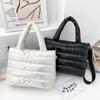 Большая вместительная стеганая сумка-тоут в корейском стиле из хлопка и пуха Сумка через плечо Cloud Shopping
