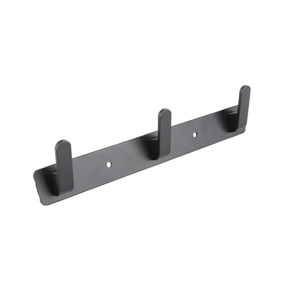 Black Towel Hook Durable Wall Hook Rack Coat Rack Kitchen Bathroom Wardrobe Entryway Bedroom