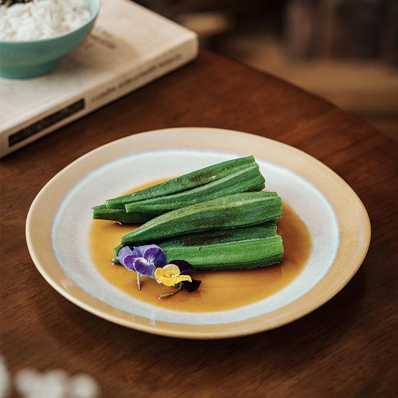 Special-Shaped Plate, Ceramic Plate, Creative Splicing Plate, Retro Style Tableware Plate, Household Vegetable Plate, Pasta Plate, Salad Plate.