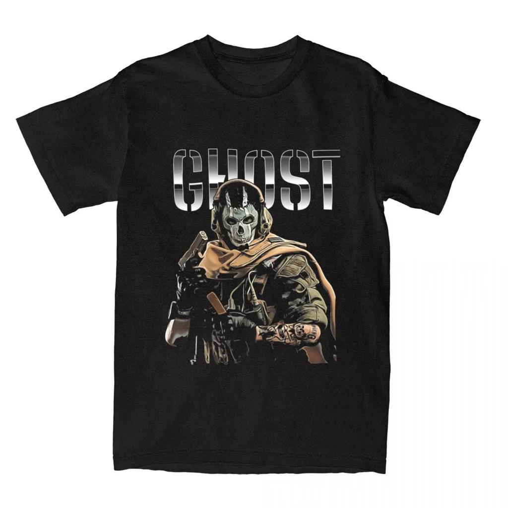 Call of Duty Ghost MW2 T-Shirt Men's Women Clothing O-neck Short Sleeve Top Trendy Streetwear Casual Cotton Summer Oversized Tee
