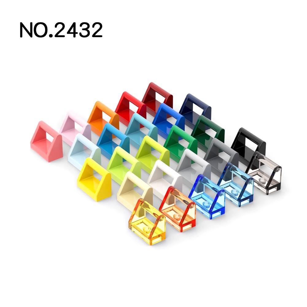 Нетоксичные 50 шт. Детали Moc 2432 Плитка Модифицированная 1x2 с Ручкой Совместимые Кирпичики DIY Головоломка Игрушка Подарок Сборка Строительные Блоки Частицы Ребенок