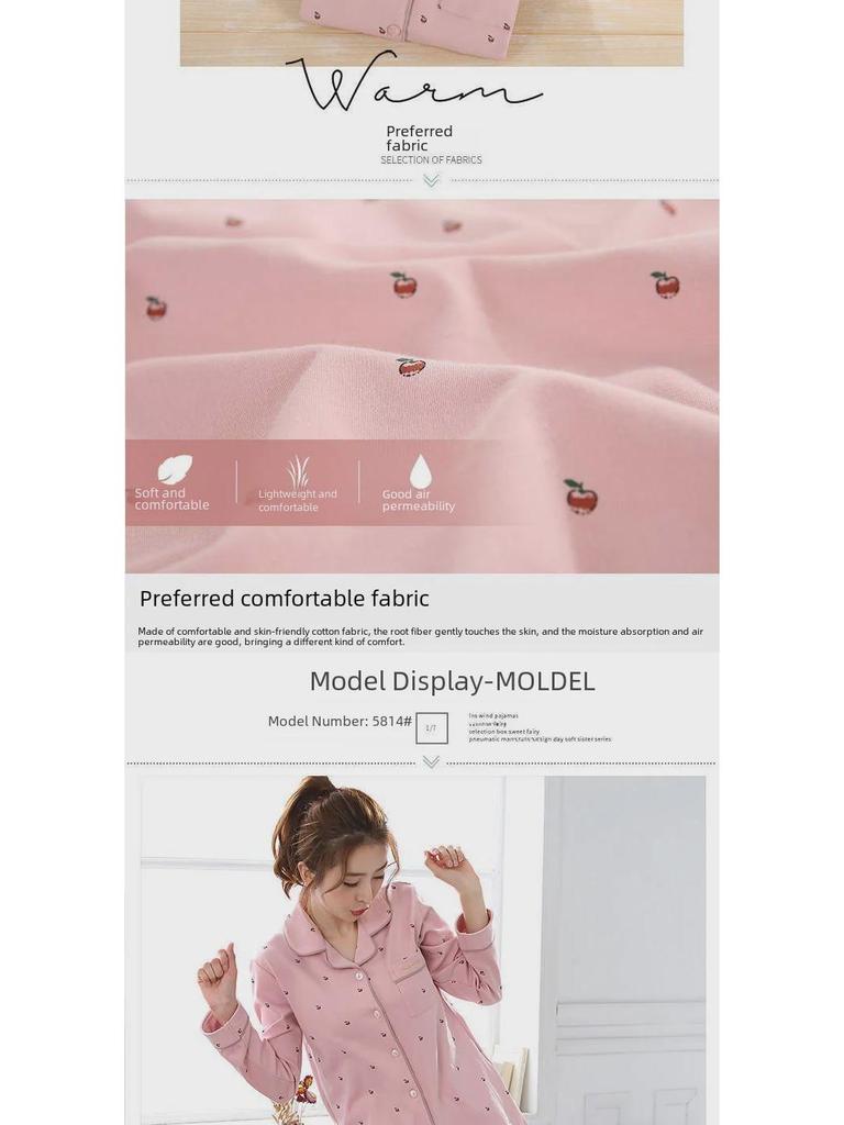 Женский пижамный комплект с длинными рукавами из 100% хлопка — размер плюс, комфортная одежда на все времена года